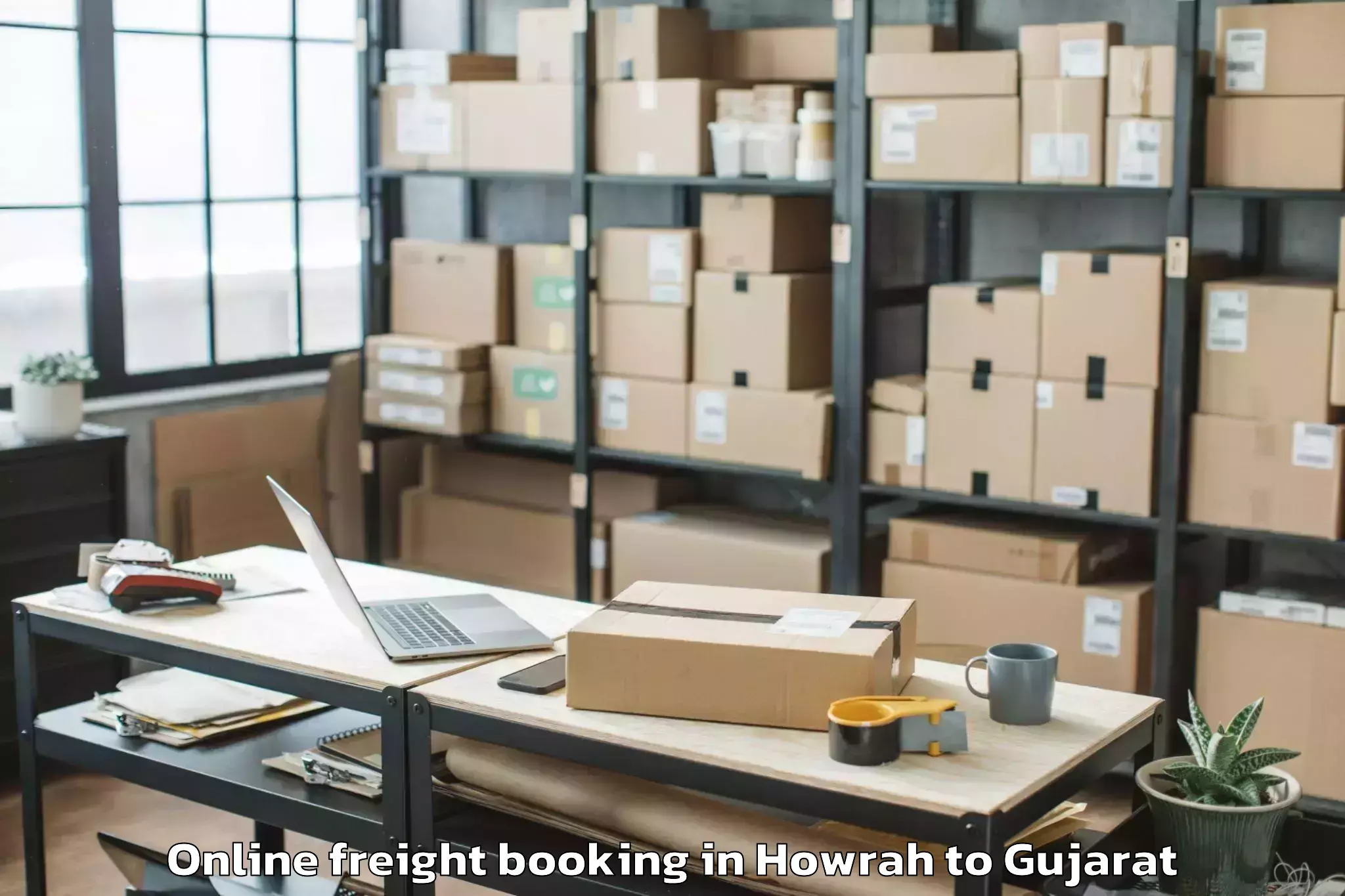 Professional Howrah to Lavad Online Freight Booking